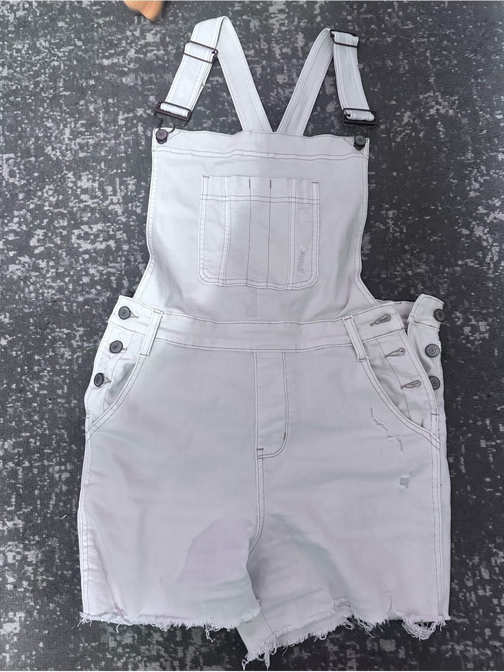 Judy Blue White Denim Overall Jean Shorts